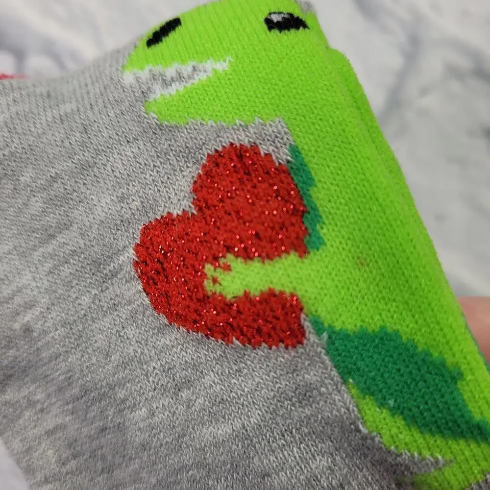 NWT Valentine T-Rex Heart You Are Dino-Mite Novelty Crew Socks size 4-10